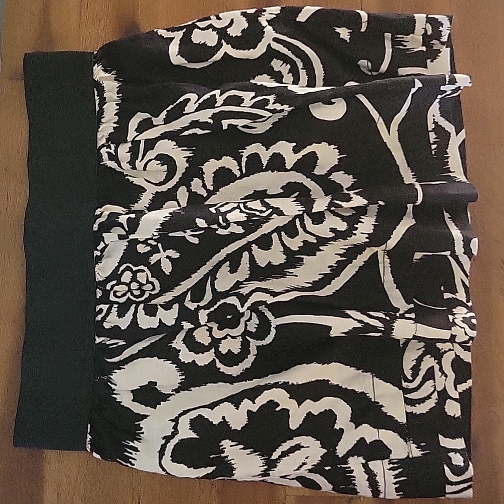 Black and White Floral Skirt